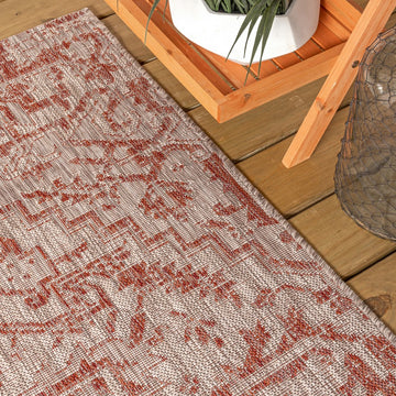 Estrella Bohemian Medallion Textured Weave Indoor/outdoor Runner Rug
